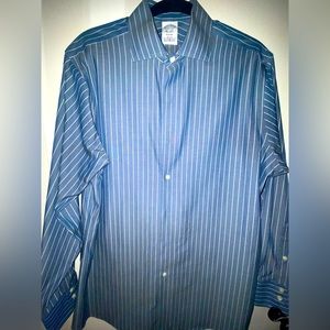 Brooks brothers, blue and white striped 15 1/2 Dress shirt